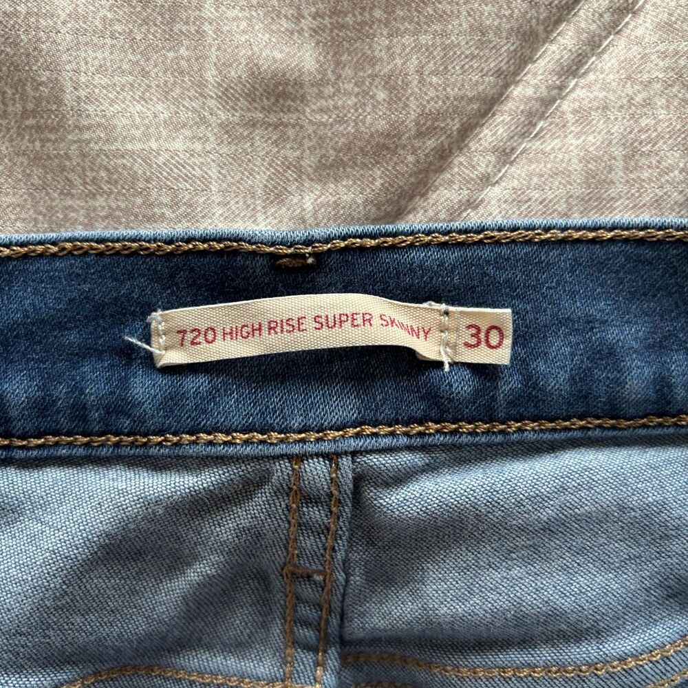 Levi's: 720 High Rise Super Skinny Jeans Womens Size 30 Blue Denim Stretch Pants